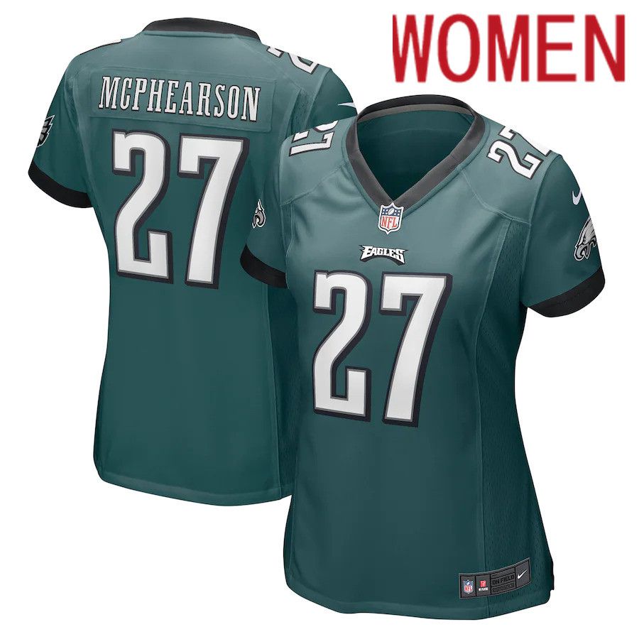 Women Philadelphia Eagles #27 Zech McPhearson Nike Midnight Green Game NFL Jersey->women nfl jersey->Women Jersey